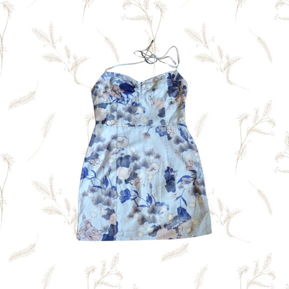 Aritzia Sunday Best Violet Lined Halter Top Mini Dress Sz M - Picture 1 of 7